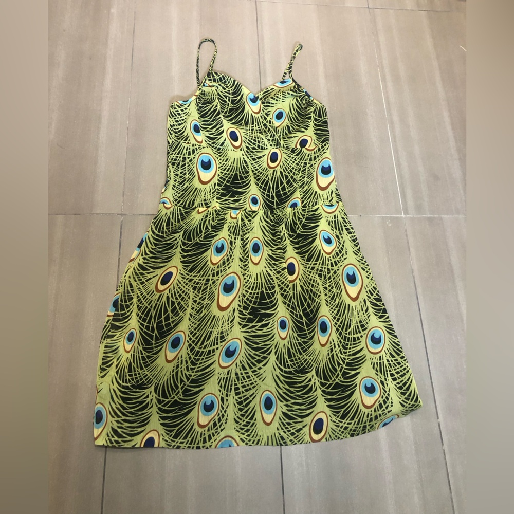 Made in Canada peacock lined dress